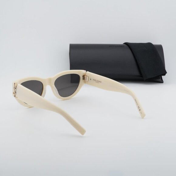 Saint Laurent SL M94 012 Cat Eye Sunglasses - Shiny Ivory/Grey main image 4